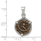 Sterling Silver Ancient Coins And Bronze Antiqued Widow'S Mite Coin Pendant With A Certificate Of Authenticity