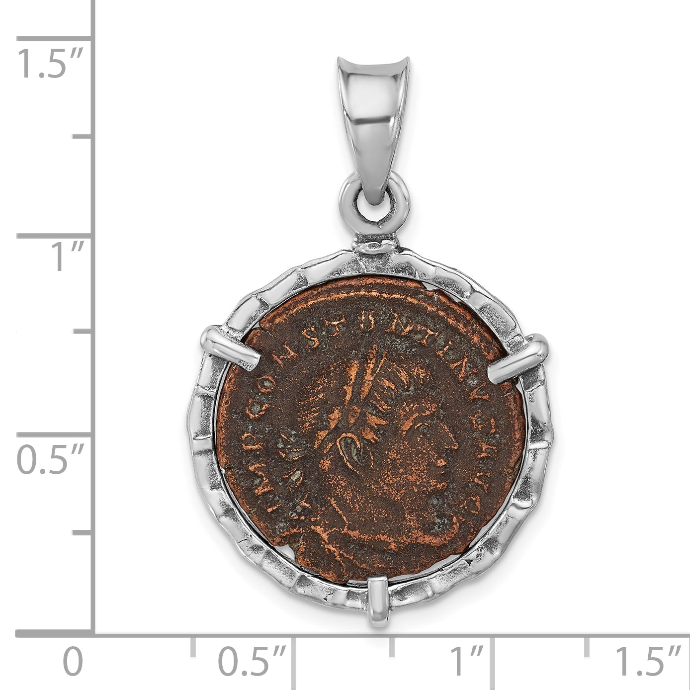 Sterling Silver Ancient Coins And Bronze Antiqued Roman Constantine L Coin Pendant With A Certificate Of Authenticity