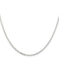 16 Inch Sterling Silver 2.2mm Diamond-Cut Long Link Cable Chain