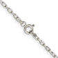 16 Inch Sterling Silver 2.2mm Diamond-Cut Long Link Cable Chain