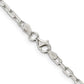 16 Inch Sterling Silver 2.9mm Diamond-Cut Long Link Cable Chain