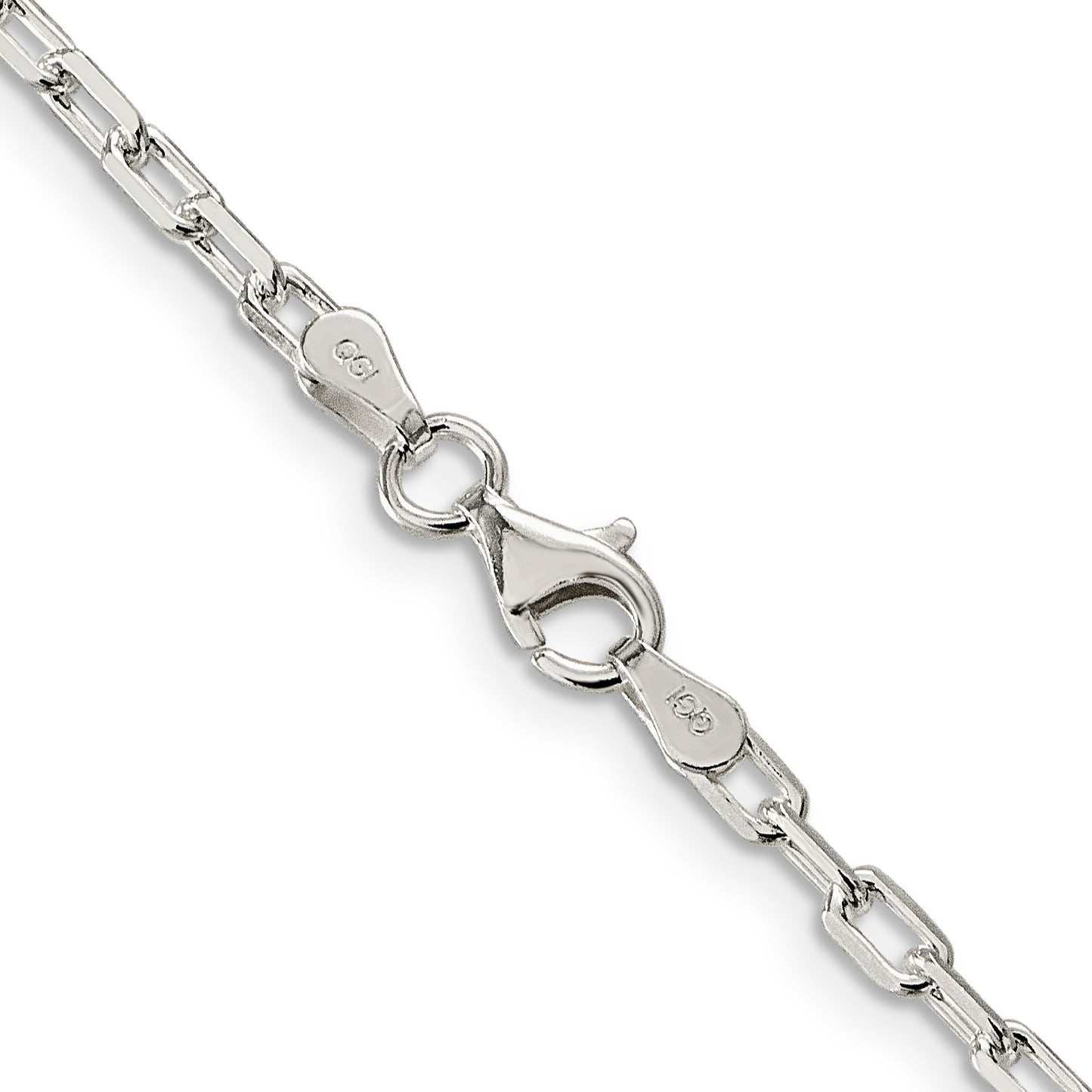 26 Inch Sterling Silver 2.9mm Diamond-Cut Long Link Cable Chain