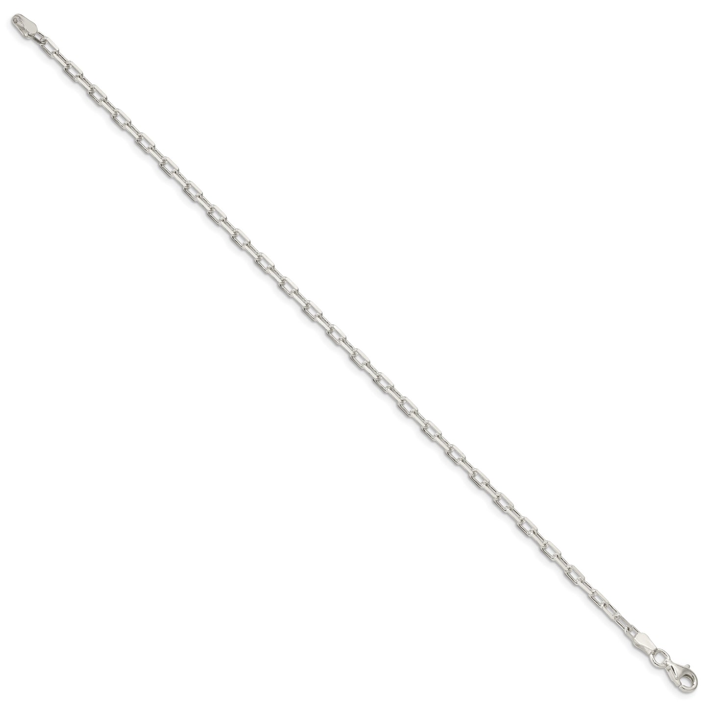 7 Inch Sterling Silver 2.9mm Diamond-Cut Long Link Cable Chain