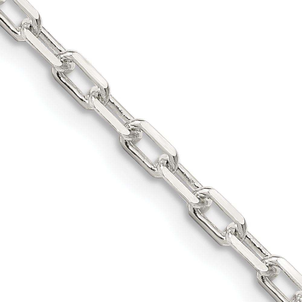 16 Inch Sterling Silver 2.9mm Diamond-Cut Long Link Cable Chain