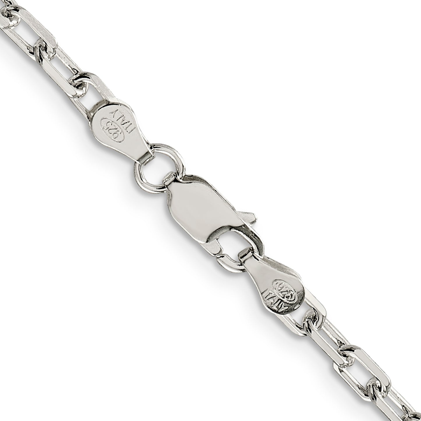 18 Inch Sterling Silver 3.75mm Diamond-Cut Long Link Cable Chain