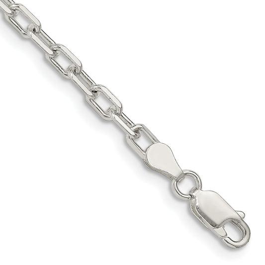 8 Inch Sterling Silver 3.75mm Diamond-Cut Long Link Cable Chain