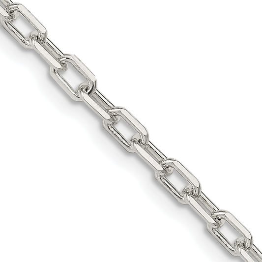 18 Inch Sterling Silver 3.75mm Diamond-Cut Long Link Cable Chain