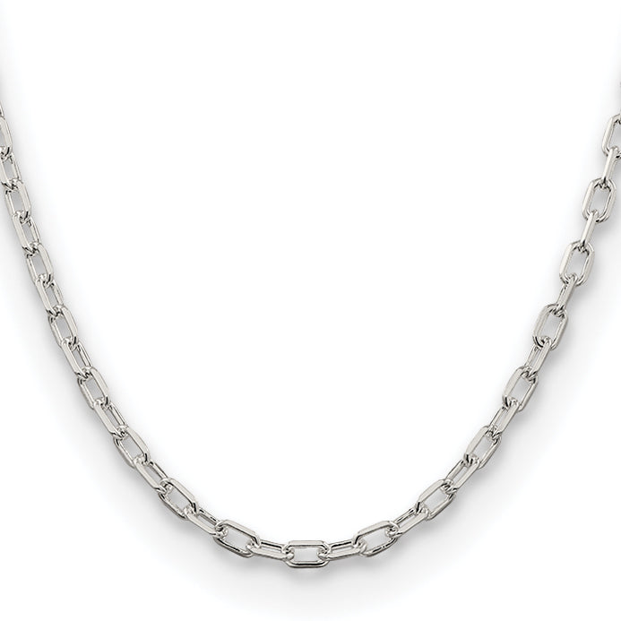 20 Inch Sterling Silver 4.5mm Diamond-Cut Long Link Cable Chain