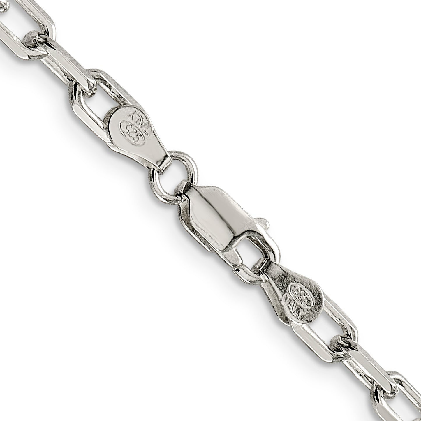 18 Inch Sterling Silver 4.5mm Diamond-Cut Long Link Cable Chain