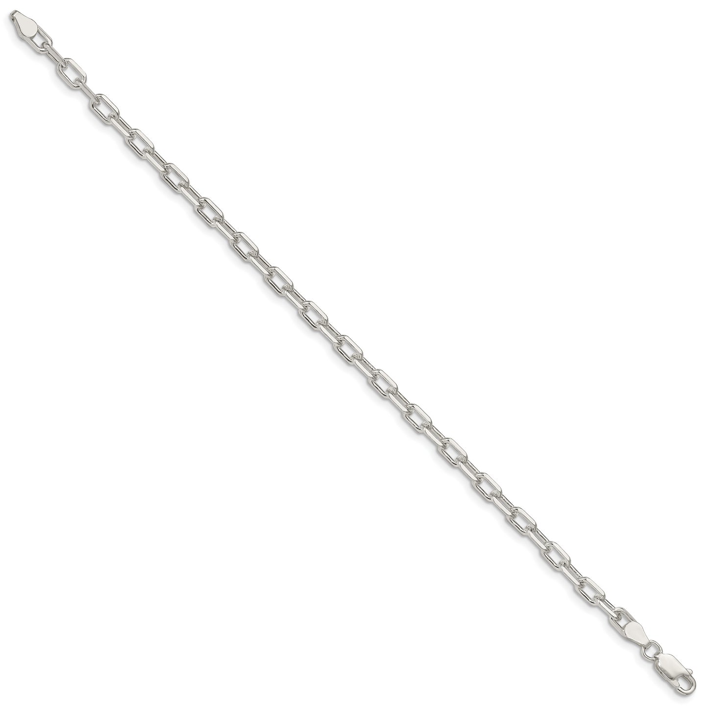 7 Inch Sterling Silver 4.5mm Diamond-Cut Long Link Cable Chain