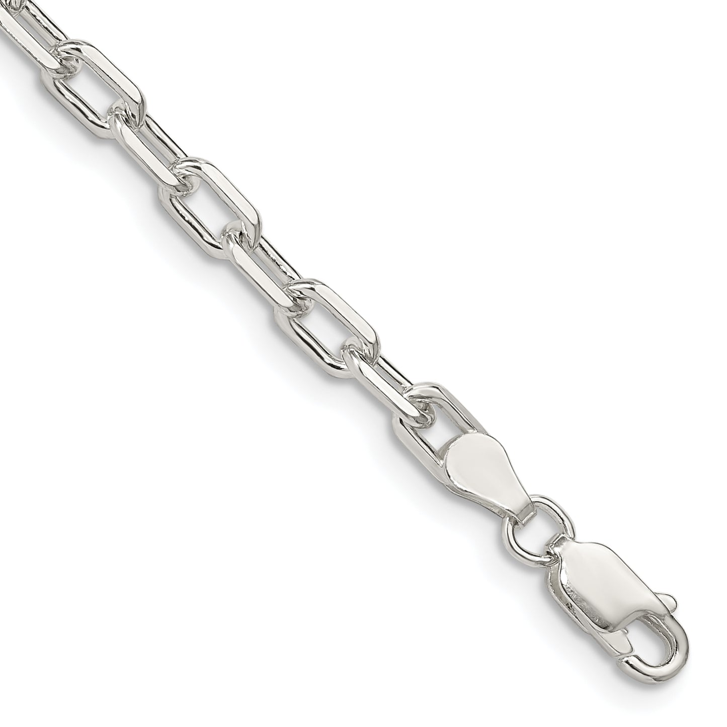 7 Inch Sterling Silver 4.5mm Diamond-Cut Long Link Cable Chain