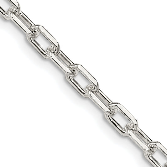 18 Inch Sterling Silver 4.5mm Diamond-Cut Long Link Cable Chain