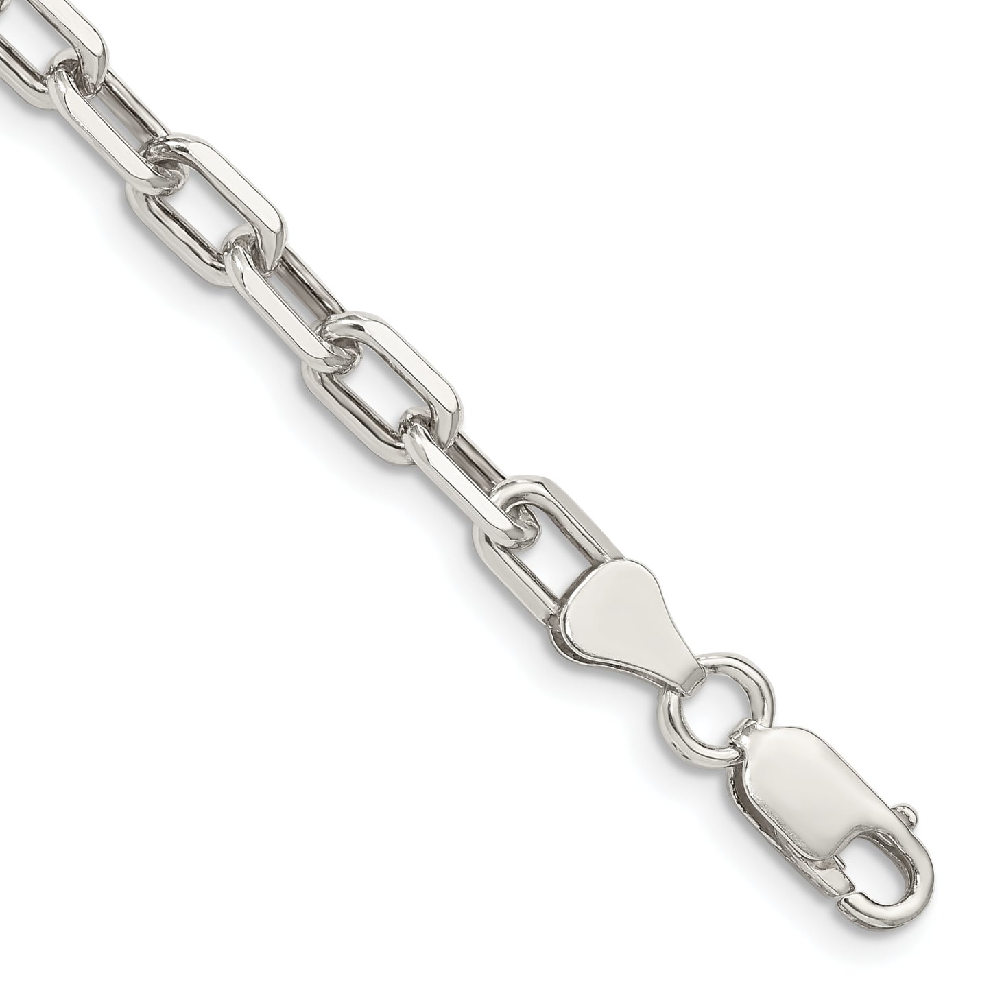 9 Inch Sterling Silver 5.75mm Diamond-Cut Long Link Cable Chain