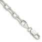 8 Inch Sterling Silver 6.65mm Diamond-Cut Long Link Cable Chain