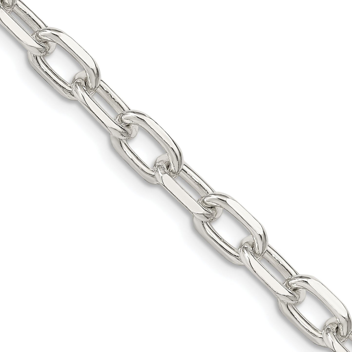 26 Inch Sterling Silver 6.65mm Diamond-Cut Long Link Cable Chain