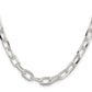 20 Inch Sterling Silver 7.5mm Diamond-Cut Long Link Cable Chain