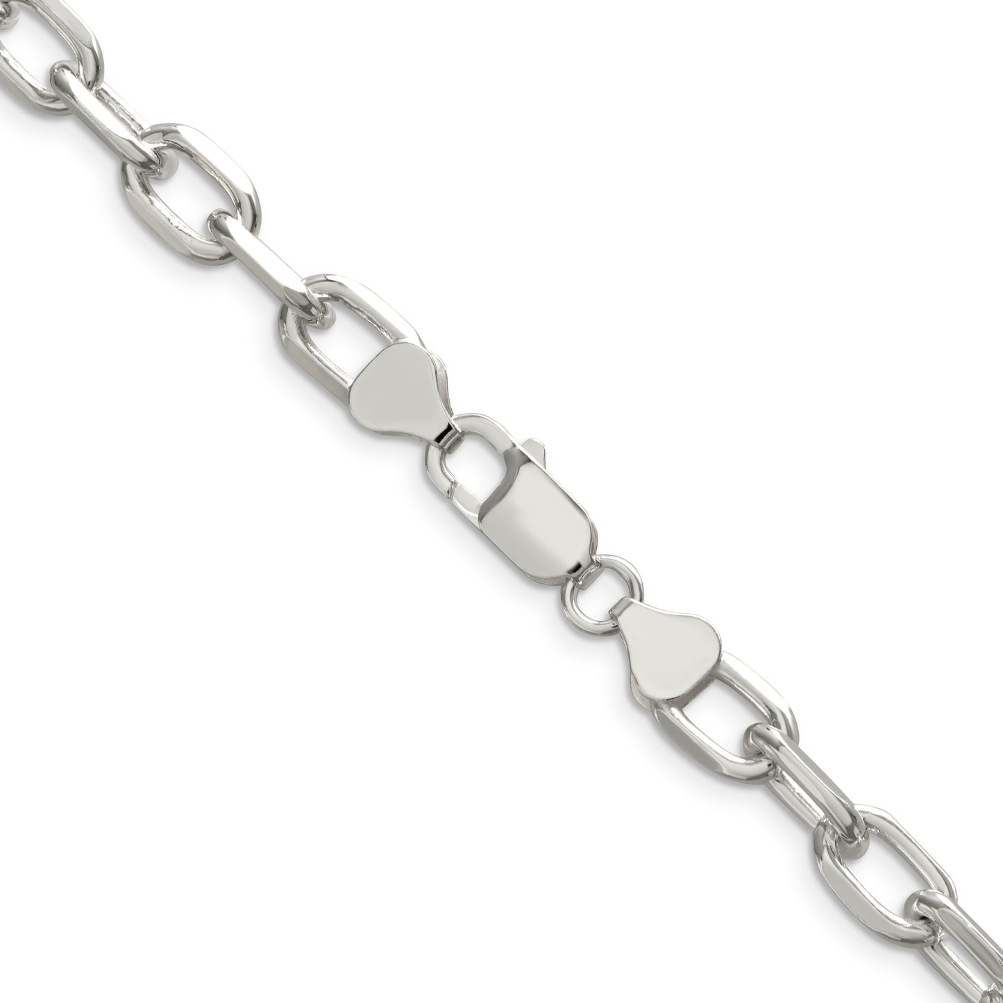 18 Inch Sterling Silver 7.5mm Diamond-Cut Long Link Cable Chain