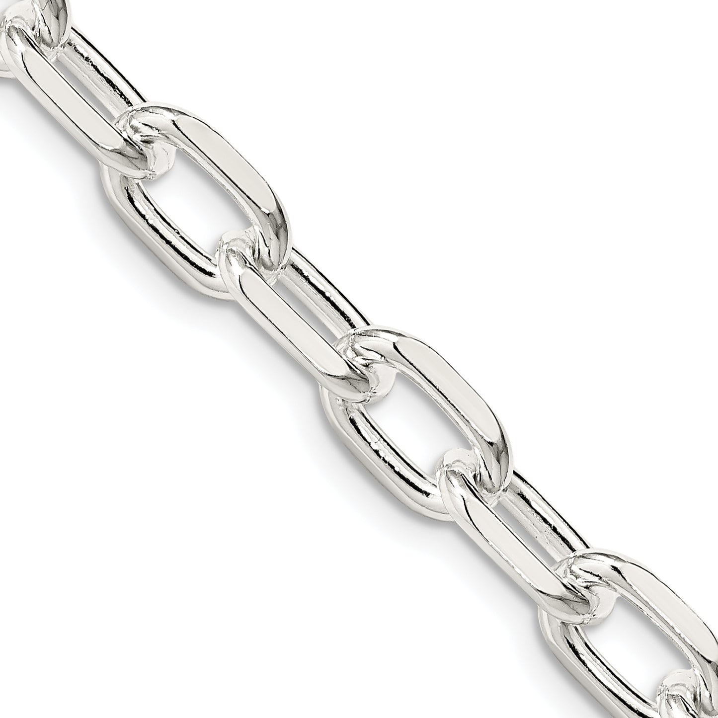 18 Inch Sterling Silver 7.5mm Diamond-Cut Long Link Cable Chain