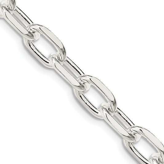 26 Inch Sterling Silver 7.5mm Diamond-Cut Long Link Cable Chain