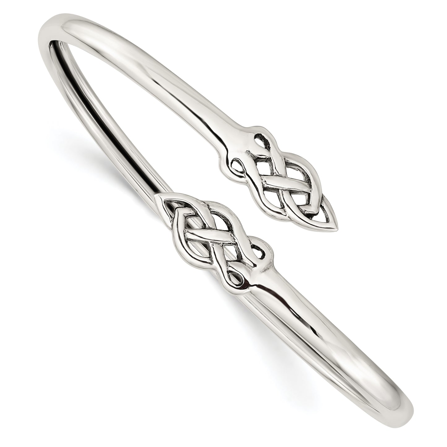 Sterling Silver Celtic Flexible Bangle Bracelet