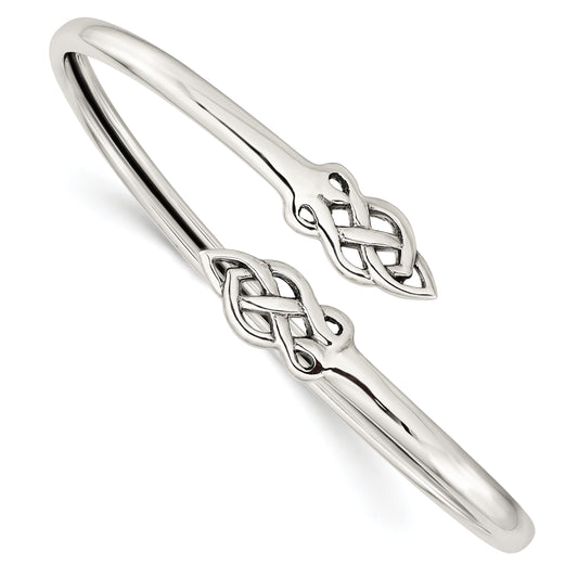 Sterling Silver Celtic Flexible Bangle Bracelet