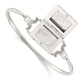 Sterling Silver Polished Rectangular 20mm Locket Bangle