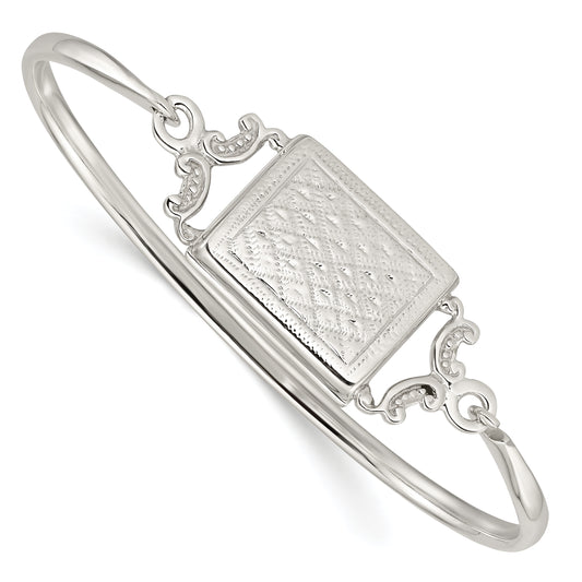 Sterling Silver Polished Rectangular 20mm Locket Bangle