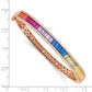 Sterling Silver Prizma Rose-Tone 14K Flash Rose Gold-Plated White And Colorful Baguette Cz Hinged Bangle