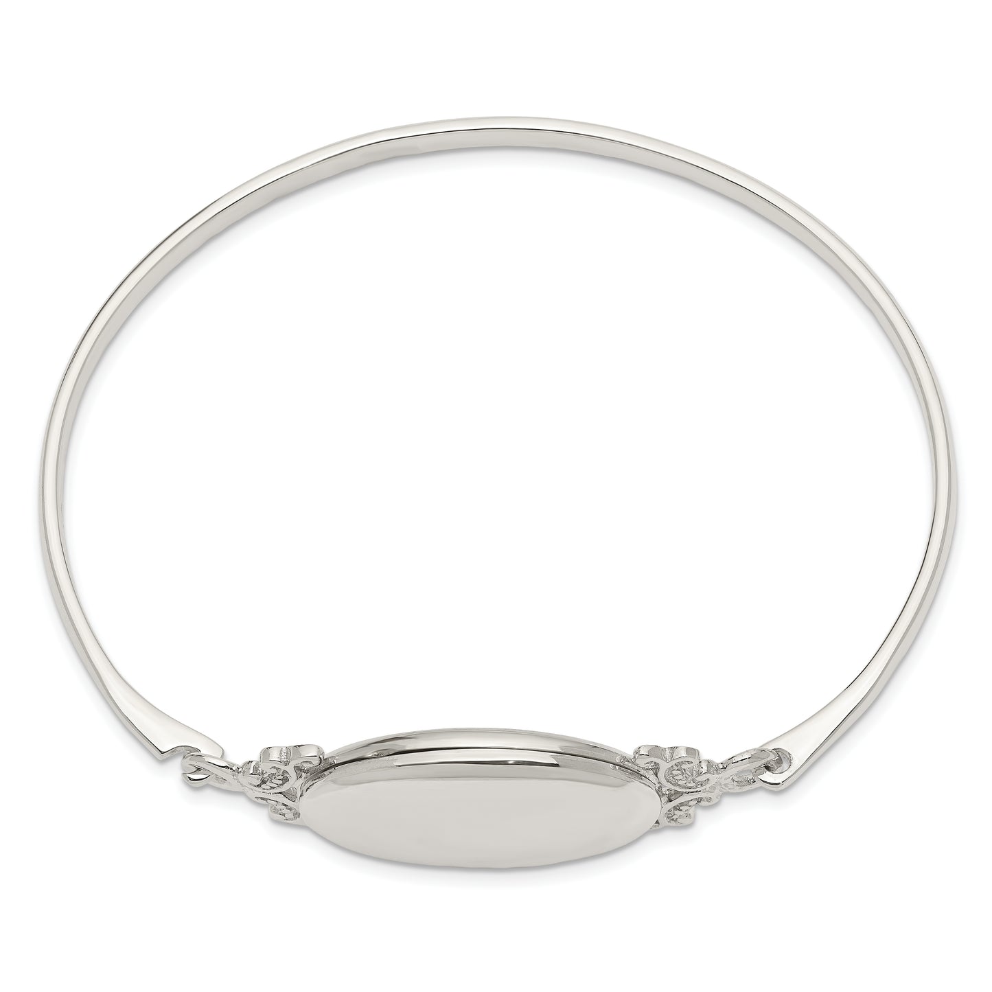 Sterling Silver 26mm Oval Locket Bangle