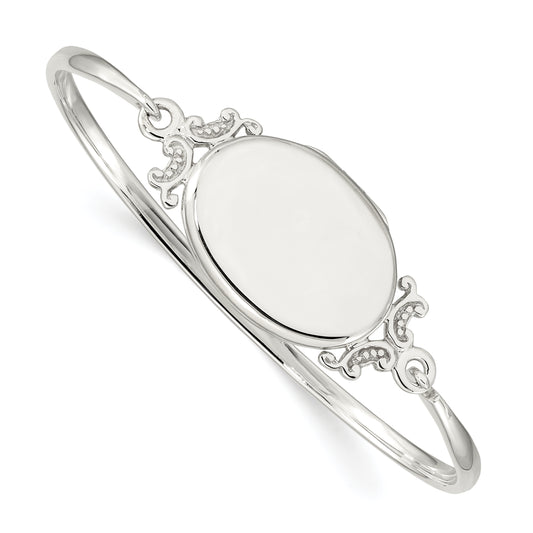 Sterling Silver 26mm Oval Locket Bangle