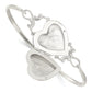 Sterling Silver 22mm Heart Locket Flexible Bangle Bracelet