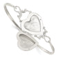 Sterling Silver 22mm Heart Locket Flexible Bangle Bracelet