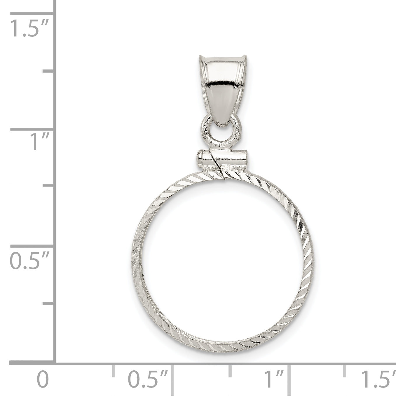 Sterling Silver Wideband Distinguished Coin Jewelry Polished And Diamond-Cut 19.1 X 1.5mm $0.01 Screw Top Bezel Pendant