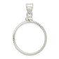 Sterling Silver Wideband Distinguished Coin Jewelry Polished And Diamond-Cut 24.1 X 1.7mm $0.25 Screw Top Bezel Pendant