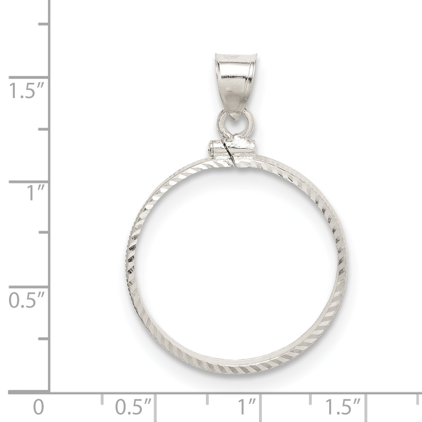 Sterling Silver Wideband Distinguished Coin Jewelry Polished And Diamond-Cut 26.4 X 1.8mm Susan B. Anthony Screw Top Bezel Pendant