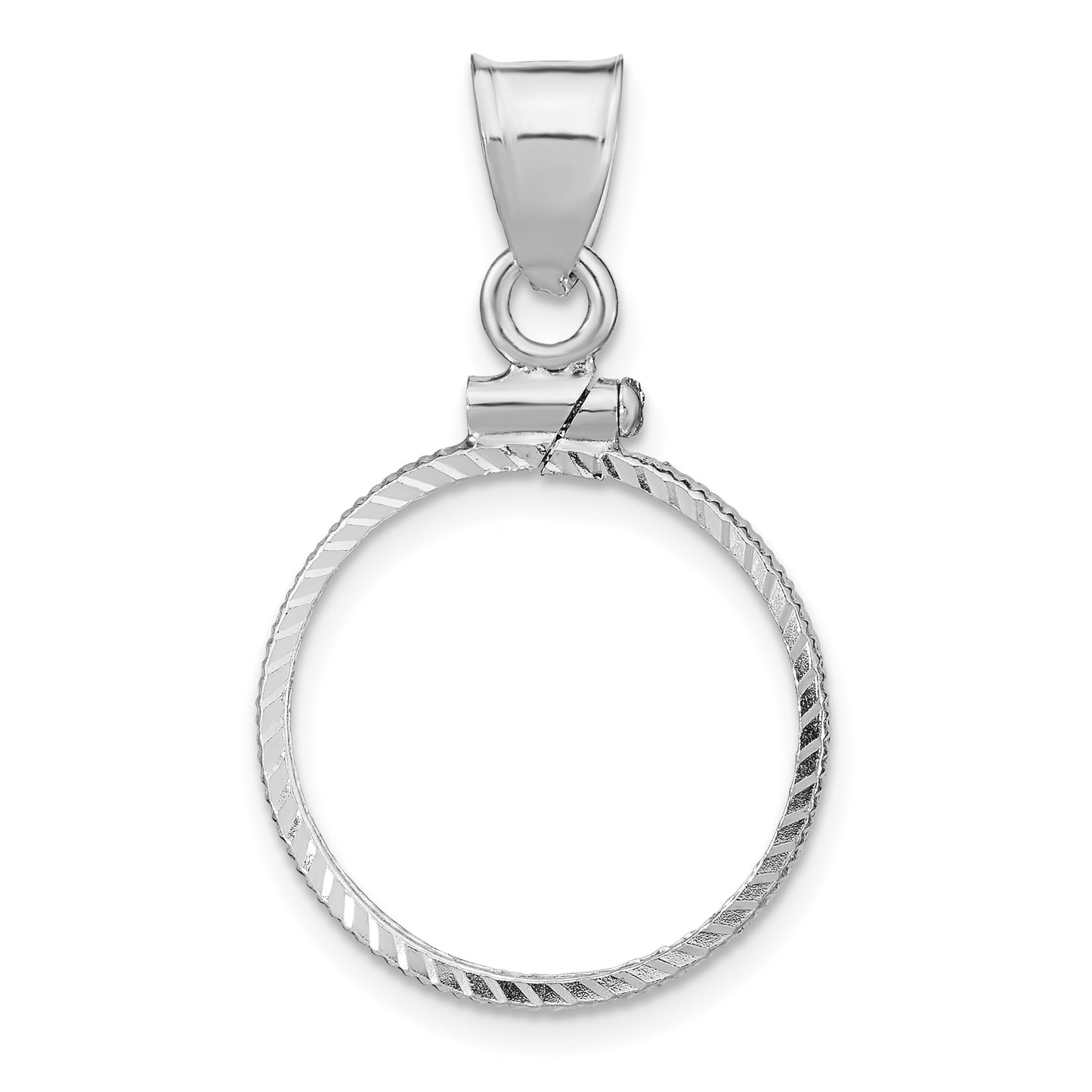 Sterling Silver Wideband Distinguished Coin Jewelry Polished And Diamond-Cut 18 X 1.2mm $0.10 Screw Top Bezel Pendant