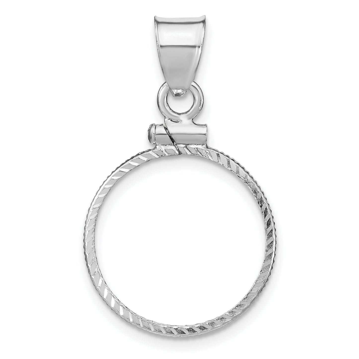 Sterling Silver Wideband Distinguished Coin Jewelry Polished And Diamond-Cut 18 X 1.2mm $0.10 Screw Top Bezel Pendant