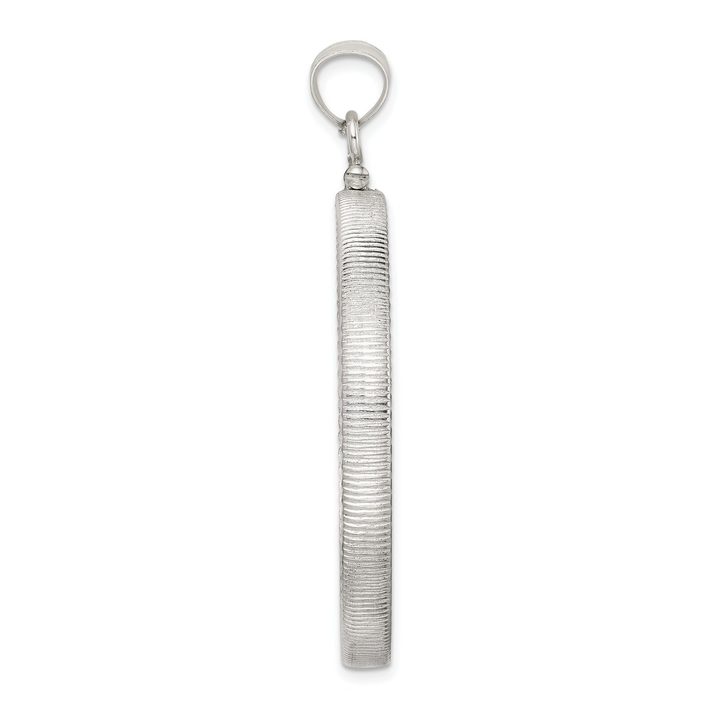 Sterling Silver Wideband Distinguished Coin Jewelry Polished And Diamond-Cut 39.4 X 3.1mm 1 Oz. Screw Top Bezel Pendant