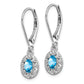 Sterling Silver Rhodium-Plated Diam. & Blue Topaz Earrings