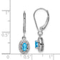 Sterling Silver Rhodium-Plated Diam. & Blue Topaz Earrings