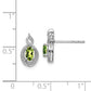 Sterling Silver Rhodium-Plated Peridot & Diam. Earrings