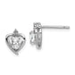 Sterling Silver Rhodium-Plated White Topaz & Diam. Earrings