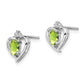 Sterling Silver Rhodium-Plated Peridot & Diam. Earrings