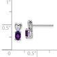 Sterling Silver Rhodium-Plated Amethyst Earrings