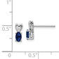 Sterling Silver Rhodium-Plated Created Sapphire Earrings