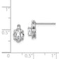 Sterling Silver Rhodium-Plated White Topaz & Diam. Earrings