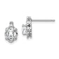 Sterling Silver Rhodium-Plated White Topaz & Diam. Earrings