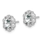 Sterling Silver Rhodium-Plated White Topaz & Diam. Earrings