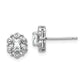 Sterling Silver Rhodium-Plated White Topaz & Diam. Earrings