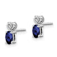 Sterling Silver Rhodium-Plated Created Sapphire & Diam. Earrings